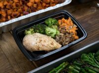Roasted chicken with sweet potato & mushrooms